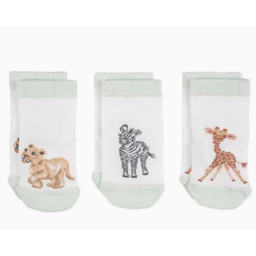  Wrendale Designs Little Savannah Baby Socks (Set of 3) 0 to 6 Months 