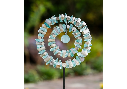  Garden Age Glass Double Ring Garden Stake 4 ft 