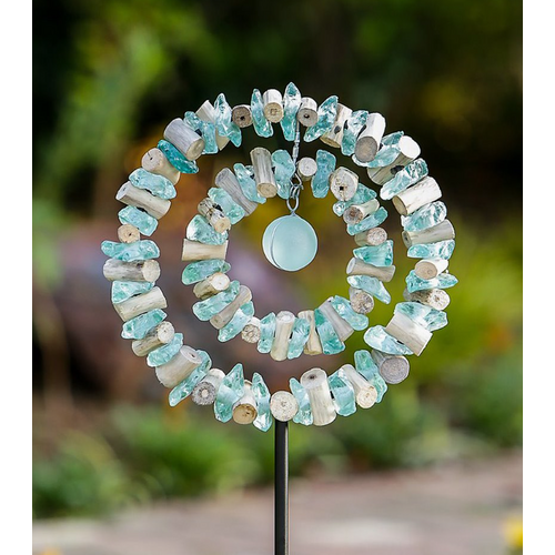  Garden Age Glass Double Ring Garden Stake 4 ft 