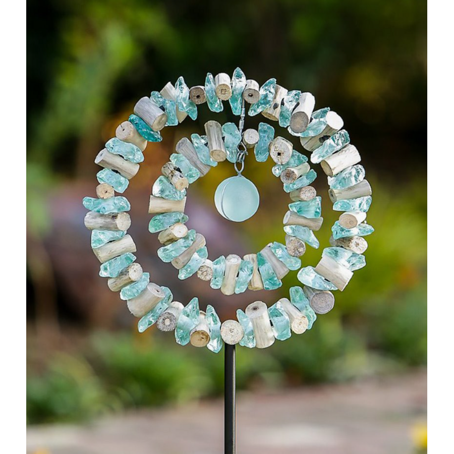 Glass Double Ring Garden Stake 4 ft