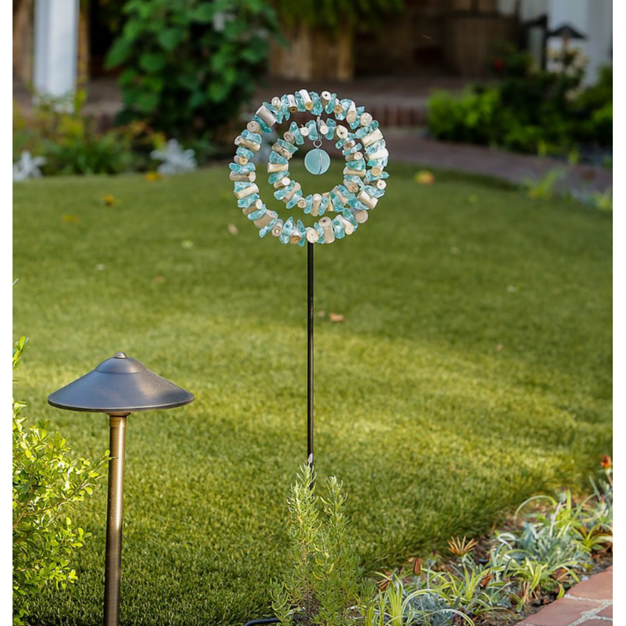 Glass Double Ring Garden Stake 4 ft