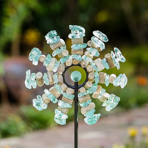  Garden Age Glass Sun Rays Garden Stake 4 ft 