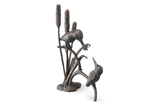  Feeding Kingfisher Couple Garden Sculpture 