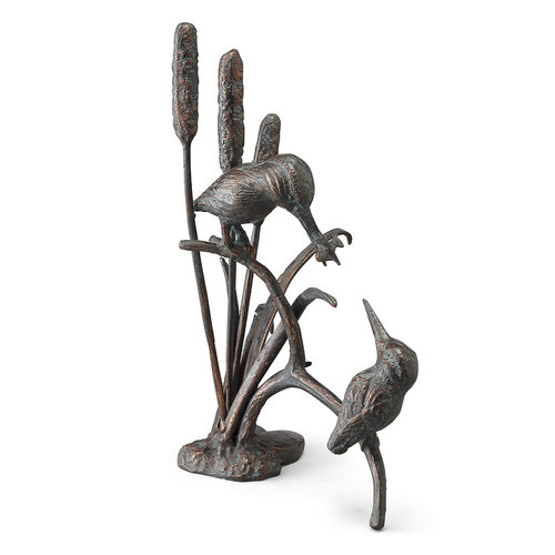  Feeding Kingfisher Couple Garden Sculpture 