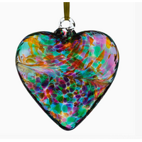 8cm Blown Glass Friendship Heart Multicolored