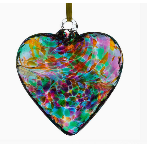  Sienna Glass 8cm Blown Glass Friendship Heart Multicolored 