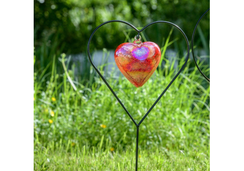  Sienna Glass Heart Shaped Garden Display Stand 