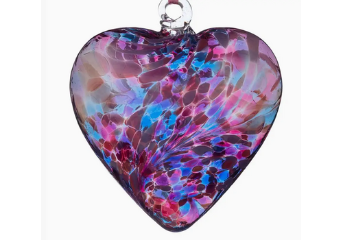  Sienna Glass 8cm Blown Glass Friendship Heart Blue & Pink 