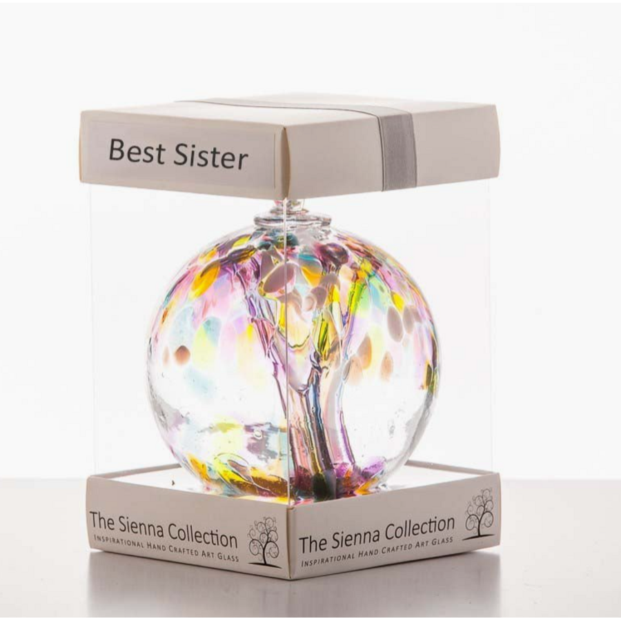 10cm Blown Glass Friendship Ball Best Sister