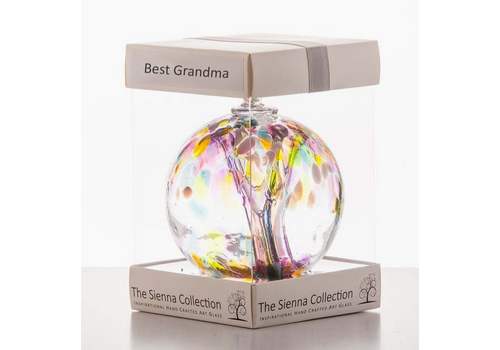  Sienna Glass 10cm Blown Glass Friendship Ball Best Grandma 