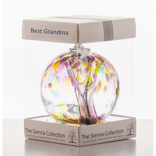  Sienna Glass 10cm Blown Glass Friendship Ball Best Grandma 