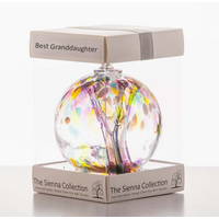 10cm Blown Glass Friendship Ball Best Granddaughter