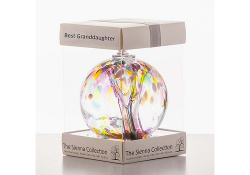  Sienna Glass 10cm Blown Glass Friendship Ball Best Granddaughter 