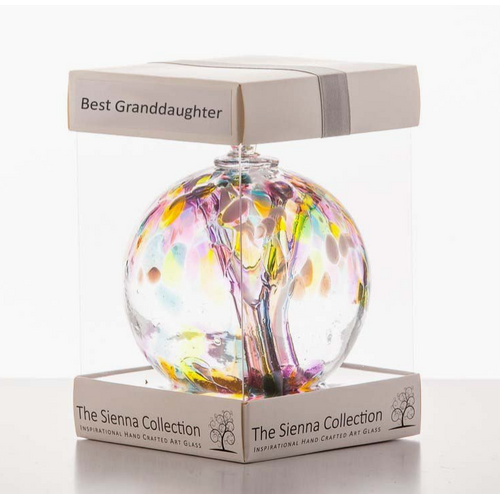 Sienna Glass 10cm Blown Glass Friendship Ball Best Granddaughter 