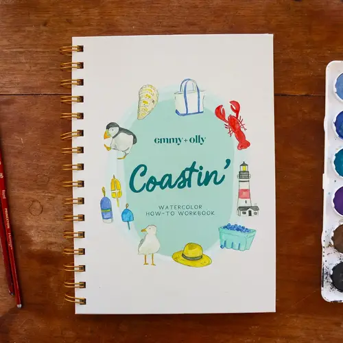  emmy+olly Coastin' Watercolor Workbook 
