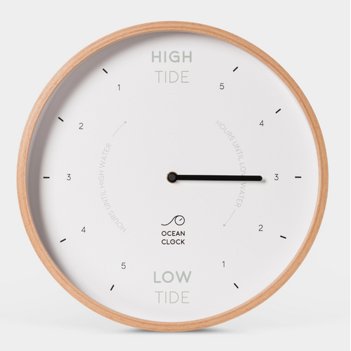  Ocean Clock White Wooden Tide Clock 