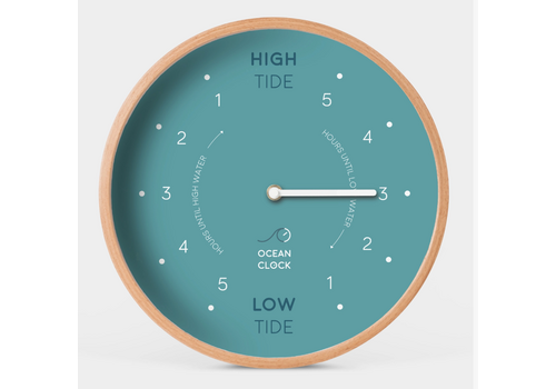  Ocean Clock Turquoise Wooden Tide Clock 