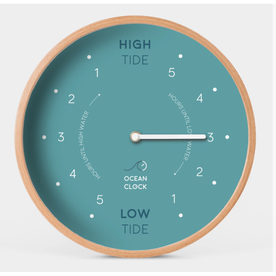 Turquoise Wooden Tide Clock