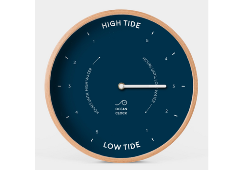  Ocean Clock Navy Blue Wooden Tide Clock 