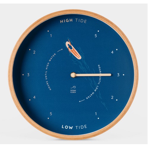  Ocean Clock Blue Surf Wooden Tide Clock 