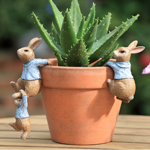  Bunny Family Pot Hangers Set of 2 