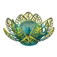 Floral Tabletop Solar Decor Blue Yellow