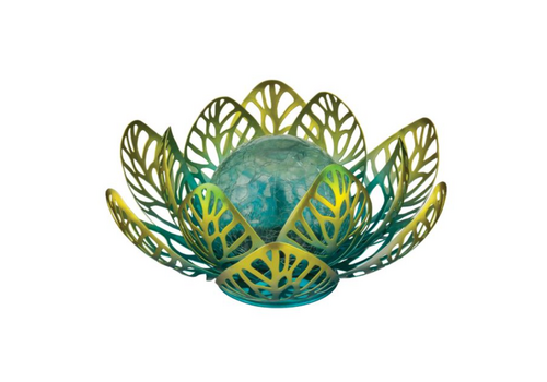  Floral Tabletop Solar Decor Blue Yellow 