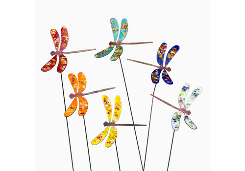  Clever Goods Medium Copper Enamel Dragonfly on Stake 