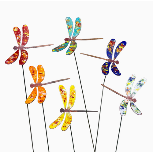  Clever Goods Medium Copper Enamel Dragonfly on Stake 