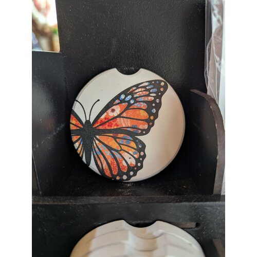 Sincere Surroundings Monarch Florals Car Coaster 