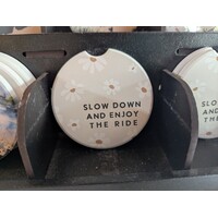 Slow Down Enjoy Daisies Car Coaster