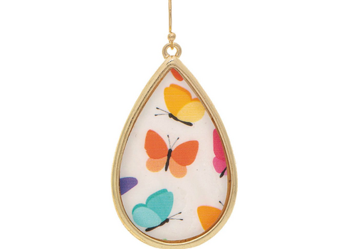  Rain Jewelry Collection Gold White Shell Butterfly Earrings 