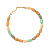 Rain Jewelry Collection Gold Light Multicolor Wood Bead Hoop Earrings