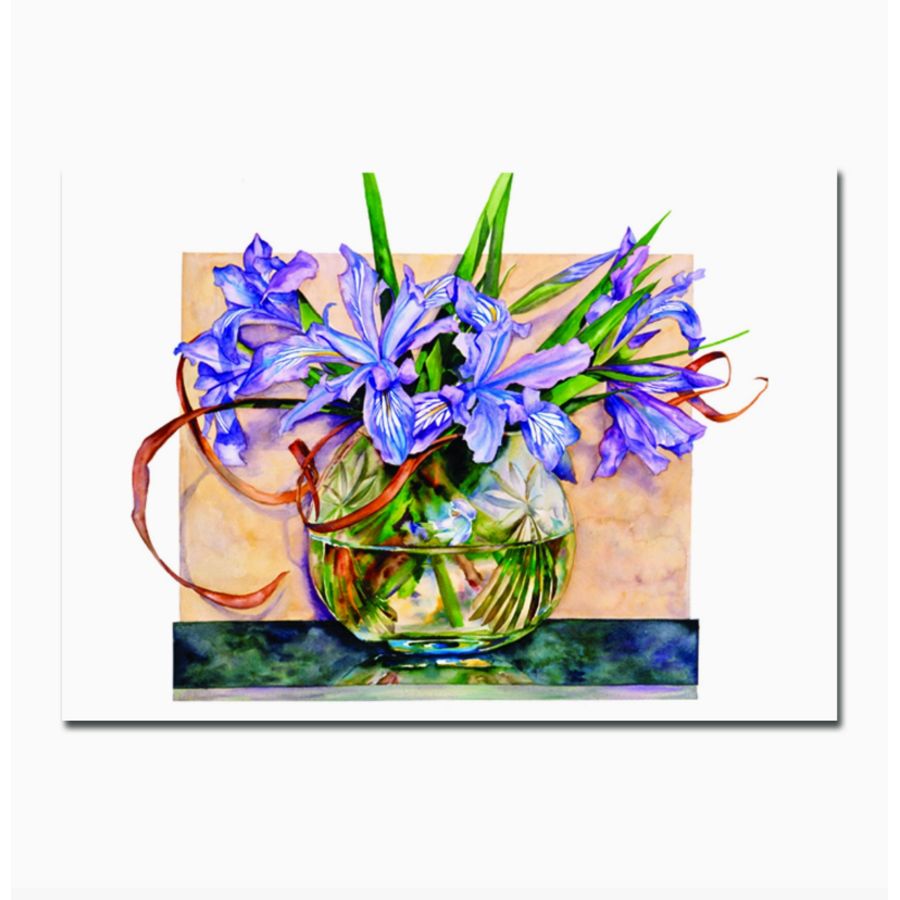 Wild Iris in Bowl Sympathy Card