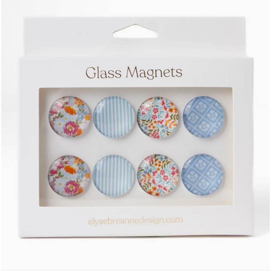 Set of 8 Boxed Glass Magnets