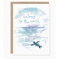 Turtle Welcome to the World Baby Card