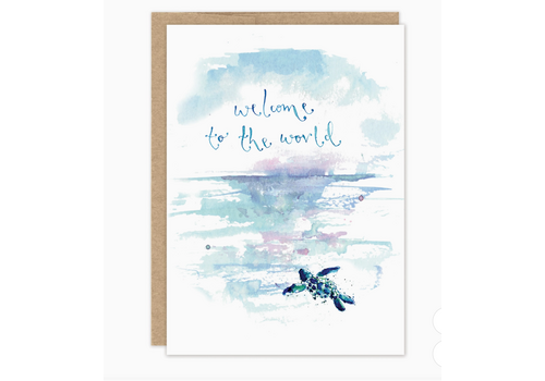 Biely & Shoaf Turtle Welcome to the Word Baby Card 