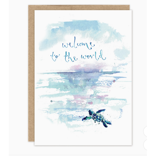  Biely & Shoaf Turtle Welcome to the Word Baby Card 