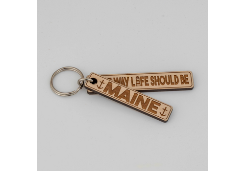  163 Design Company Maine The Way Life Should Be Keyring with Anchors 