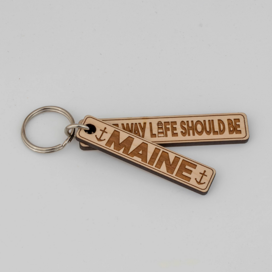 Maine The Way Life Should Be Keyring with Anchors