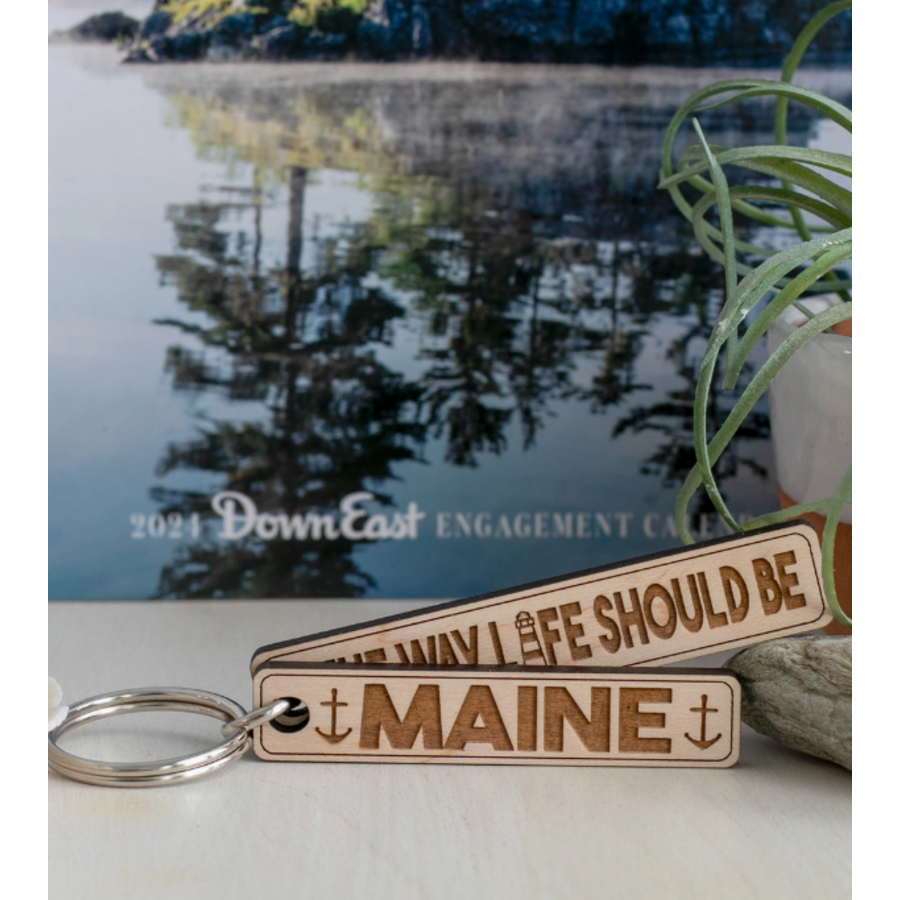 Maine The Way Life Should Be Keyring with Anchors
