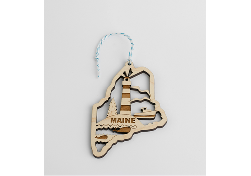  163 Design Company Maine State Christmas Ornament Lighthouse 
