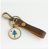 Piccadilly Pendants Maine 1901 Flag Leather Key Chain Fob