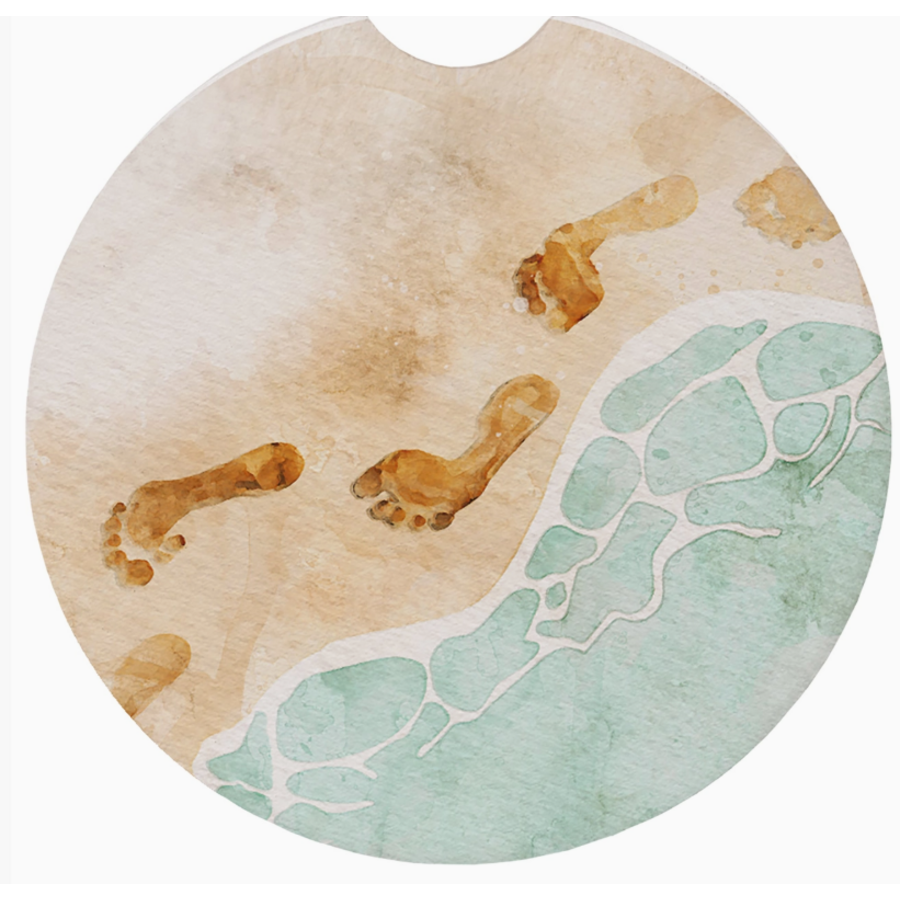 Shoreside Footprints Car Coaster