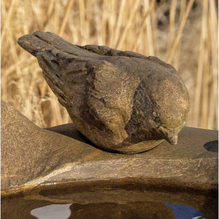 Driftwood Perch Cast Stone Birdbath