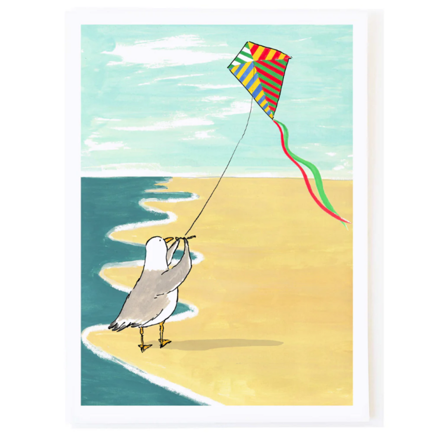 Seagull Flying Kite Card