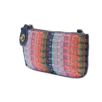 Woven Stripe Straw Mini Wristlet Cross Body