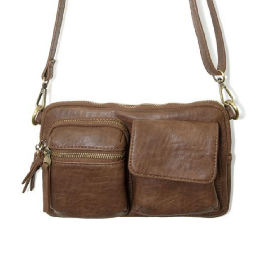Vegan Leather Cargo Pocket Sling Crossbody