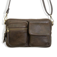 Vegan Leather Cargo Pocket Sling Crossbody