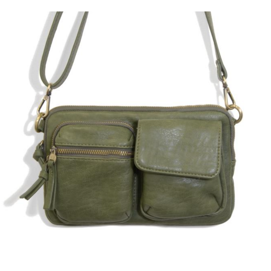 Vegan Leather Cargo Pocket Sling Crossbody